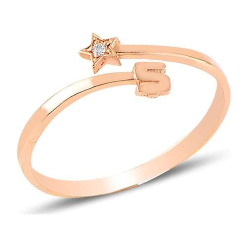 Diamond Star S Letter Ring