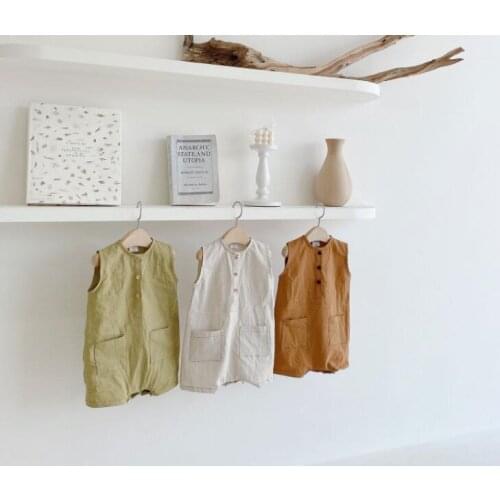 2020 New Style Baby Girls Boys Overalls Summer Cotton Fashion Kids Shorts 6-24 month QH480