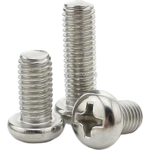 M2 M2.5 Stainless Steel 304 A2 Corss Recessed Phillips Round Pan Head Screws 500pcs/lot