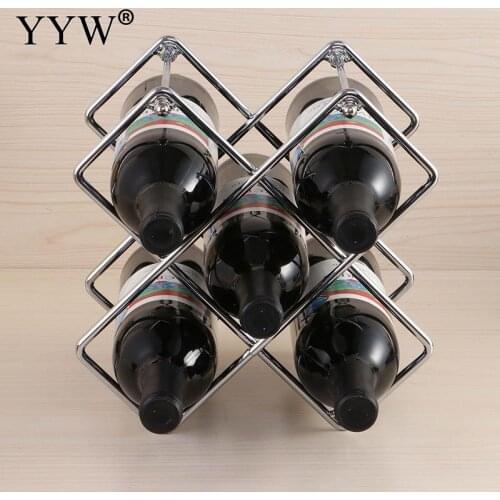Metal Red Wine Rack 5 Bottle Holder Mount Bar Display Shelf Folding Wood Wine Rack Beer Care Drink Bottle Holders Wine Racks