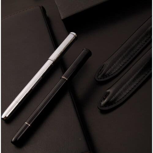 High-end metal pen business office gift Fountain Pen male lady student calligraphy writing calligraphy ink pen Leather bag