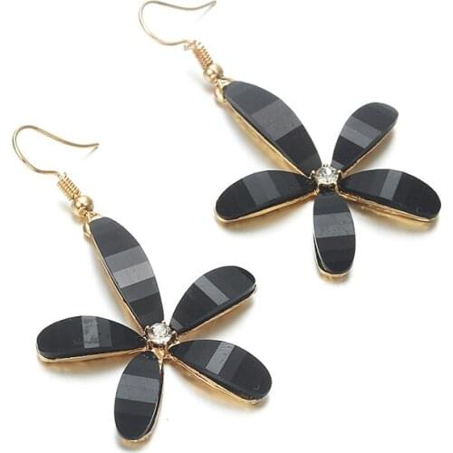 Fashion Simple Flower Five Petal Flower Earrings Female Long Wild Earring Earrings