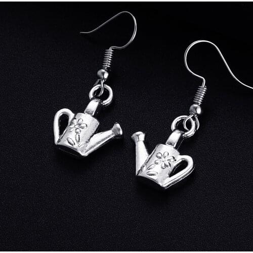 Trendy Vintage kettle Shape Dangle Earrings for Women Girl Retro Drop Earrings Cute Small Object Earring Jewelry Bijoux
