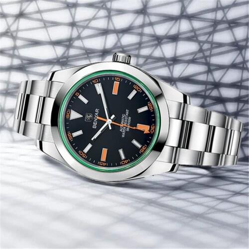 NEW BENYAR Blue Steel Bracelet Luxury brand Mens Watches Automatich Watches Waterproof Sport Watch factory dropshipping Outlet