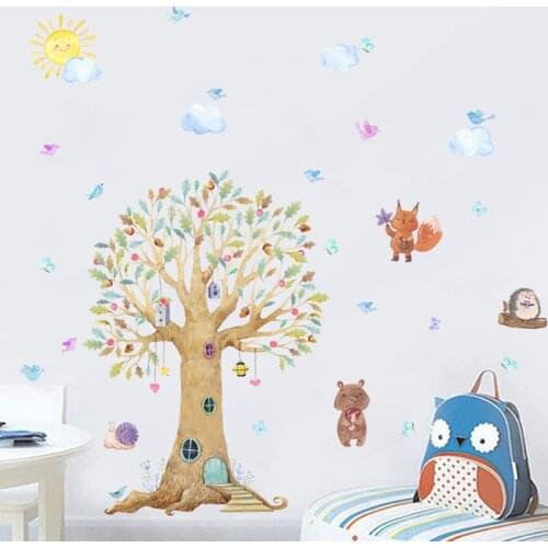Large Tree Wall Stickers Kids Room Decor Nursery Wall Decoration Boy Girl Bedroom Decals Self-adhesive Wallpaper
