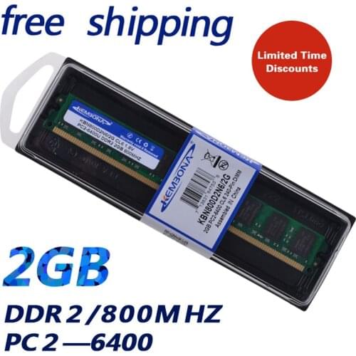 KEMBONA best price desktop pc ddr2 2gb ram memory 800mhz ddr2 2g for all motherboard desktop excellent quality free shipping