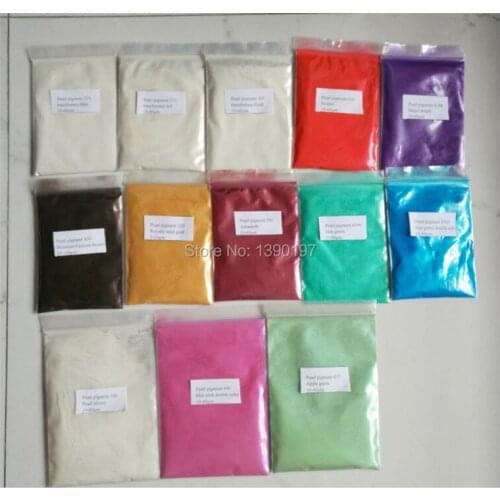 Natural mica pearl pigment, pearlescent pigment, mica powder, 13color*10grams each
