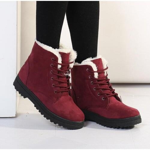 2019 New Women Boots Winter Warm Snow Boots Women Faux Suede Ankle Boots For Female Winter Shoes Plush Shoes Woman кроссовки жен
