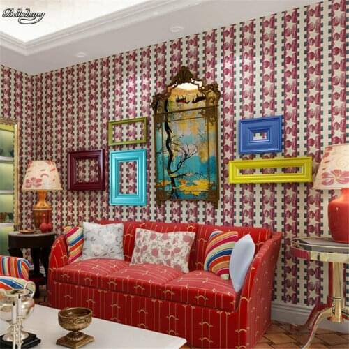 Beibehang English children room pure paper wallpaper simple vertical stripes men and women star bedroom bedside study wallpaper