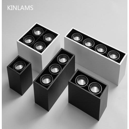 Ceiling Lights Spots Lamp Track Lighting LED Fixture Surface Mounted Downlight Spotlight Living Room Household Square COB Box