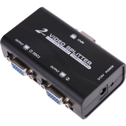 ALLOYSEED VGA Splitter 1pc 1 to 2 250MHz HD VGA UHD Signal Splitter Video Duplicator Amplifier