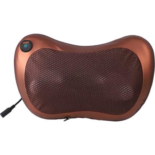 Roller Massage Pillow For Neck Chair Infrared Heating Kneading Neck Shoulder Car Shiatsu Massage And Relaxation Eu Plug