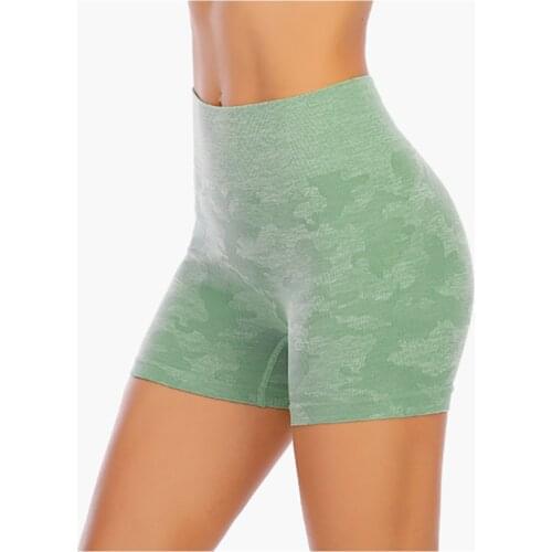 S-XL Camo Sports Shorts Women Seamless High Waist Push Up Casual Booty Shorts Female Fitness Workout Slim Running Yoga Shorts