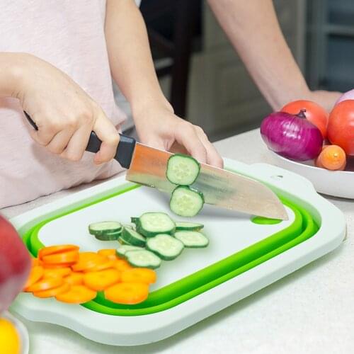 New Folding Kitchen Cutting Vegetable Washing Basin Cutting Board Outdoor Camping Creative Multifunctional Travel Portable
