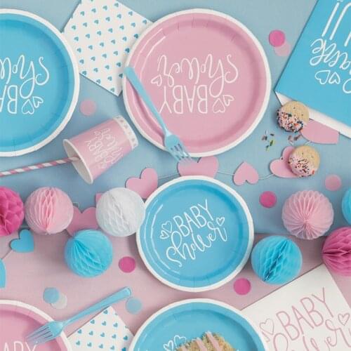 Gender Reveal Party Decorations Blue Pink Its a Boy Girl Disposable Party Tableware Birthday Party Decor Baby Shower Supplies