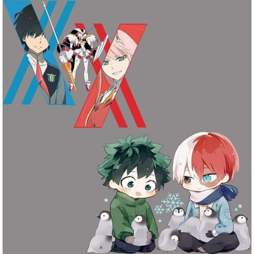 Japanese cartoon anime character printing DIY decorative clothing heat transfer iron pattern heat tearing sticker on T-shirt