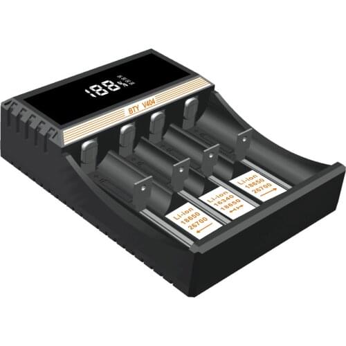 V404 Battery Charger Li-ion Smart Fast AA AAA 10440 14500 16340 18500 18650 26650 4.2V Battery Charger charger