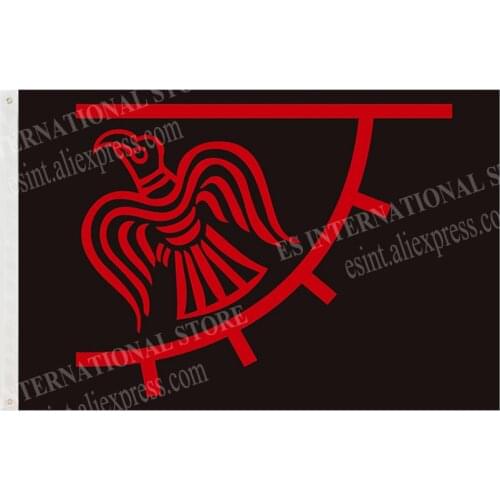 Raven Viking Red And Black Flag 150* 90cm 3ft x 5ft Custom Banner Metal Holes Grommets