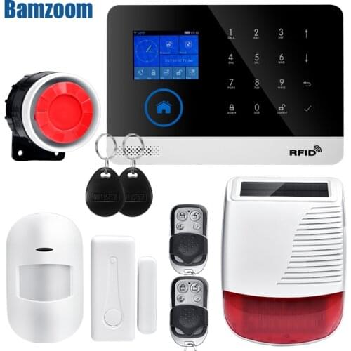 Wifi GSM Home Burglar Alarm System 433MHz Detector Alarm Support SIM Card Voice Intercom Wifi APP Control