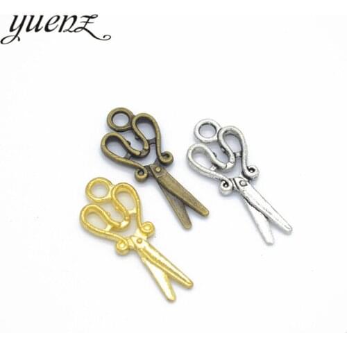 YuenZ 20pcs Antique Silver color Scissors Charm For Jewelry Making Handmade Crafts 28*12mm J187