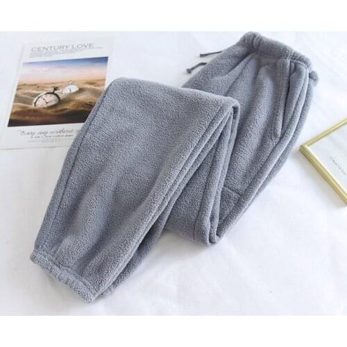 2021 Women Winter Fleece Home Pants Thick Warm Sleep Bottoms Couple Velvet Trousers Plus Size Loose Lounge Wear Men Pajama Pants