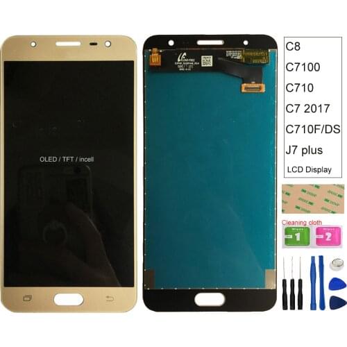 LCD For Samsung Galaxy C8 J7+ J7 plus C7100 C710 C7 2017 C710F/DS lcd Display Touch Screen Digitizer Assembly Repair Parts