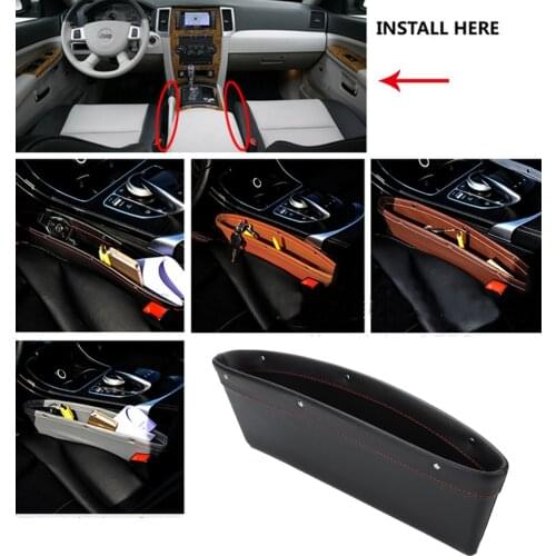 1PCS Car Seat Console Gap Filler Pocket Organizer Storage Bag Car Seat Catcher Black GHMY