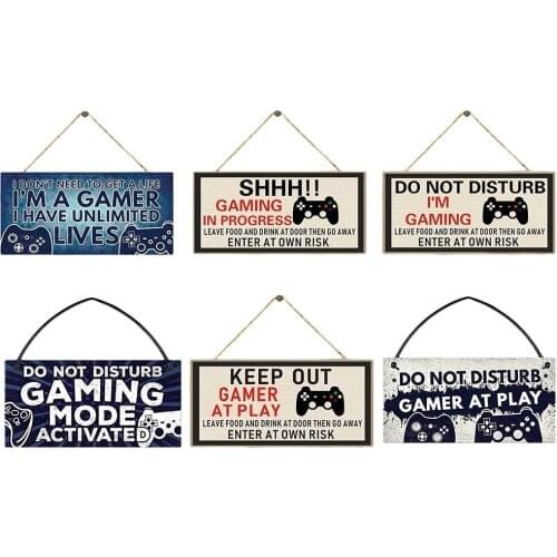 1Pcs!! Funny Keep Out Gamer At Play Decoration For Home Wooden Pendants Wooden Door Hanging Sign Ornament