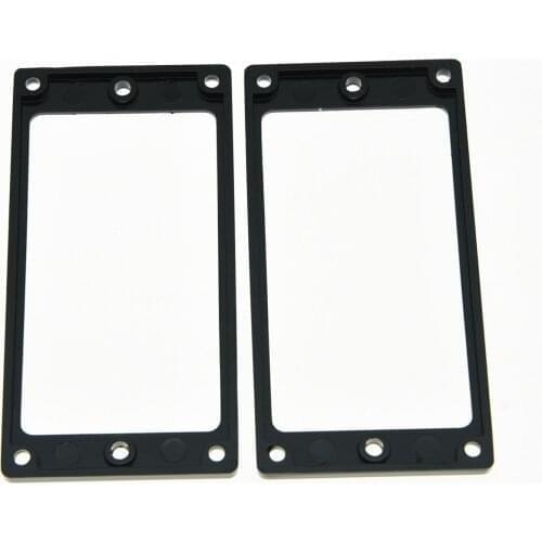 KAISH 2pcs Metal Black Humbucker Pickup Mounting Ring Flat Base Pickup Frame