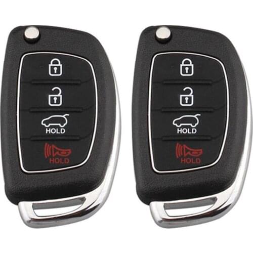 2pcs Replacement Keyless Entry Remote Control Key Fob Case For Hyundai I10 I20 I30 I35 I40 Genesis Smart Key Fob (Black)