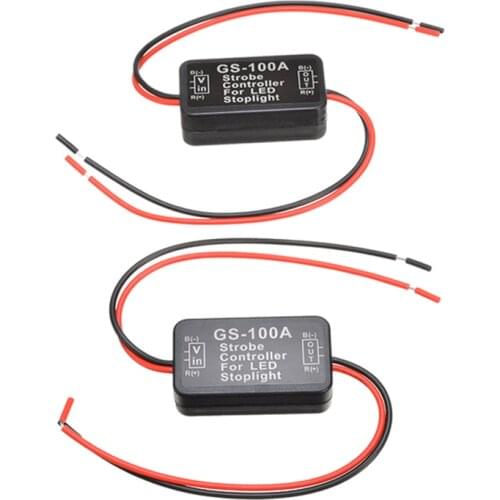 2 Pcs Universal 12V-24V Flash Strobe Controller Flasher Module Vehicles Car LED Brake Stop Light Lamp Signal Light