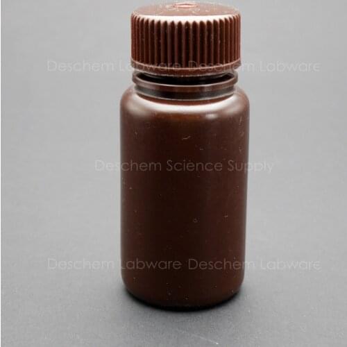 5PCS 30mL HDPE Brown Bottle W/Wide Mouth Armber Plastic Reagent Bottles