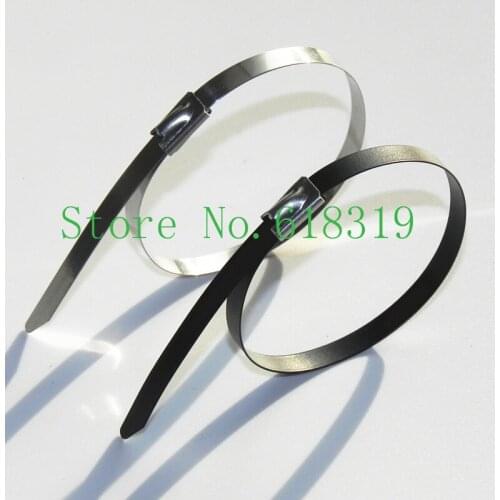500pcs/lot 16 inch 4.6mm x 400mm Thickness 2.5mm Best 304 Grade colorful self locking Stainless Steel cable ties
