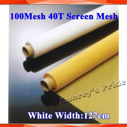 Free Shipping 5 Yards Meters 100Mesh Count Silk Net Stenci Polyester Silk Screen Printing Mesh 40T 127CM Width