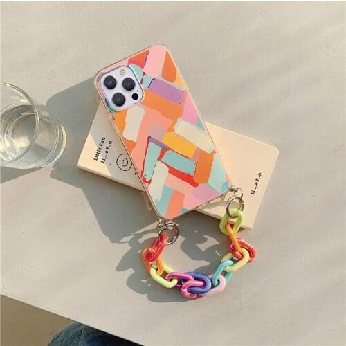 Bracelet Phone Cases For Huawei Y5 Y6 Y9 2019 Y9S Y5P Y7P 2020 Y6P P Smart Z Y8S P Smart Pro Y7 Y9 Prime Colorful Chain Cover