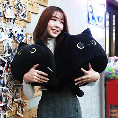Black Lovely Cute Cat Shaped Soft Plush Pillows Cartoon Animal Stuffed Toys Valentine Day Presents Dropshipping