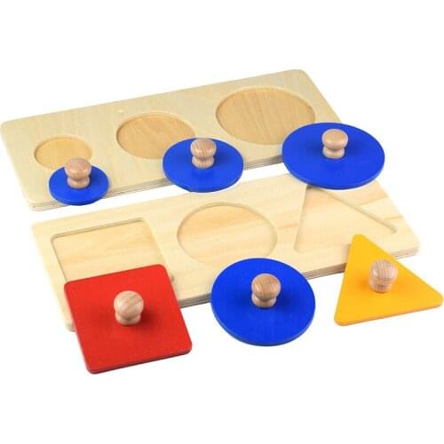 Childrens Montessori Material Wooden Educational Toy Mathematical Toy Geometry Panel Wooden Shape Clutch Board Educational Toy