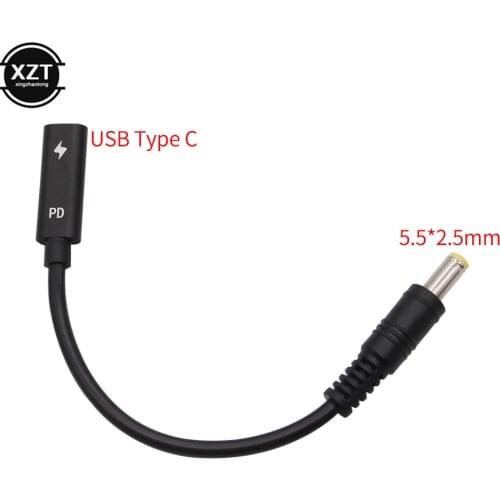 USB 3.1 Type C to DC 5.5*2.5 Adapter Cable USB C Charging For Lenovo Asus Dell Hp Notebook Charger Power Cable 3A female to male