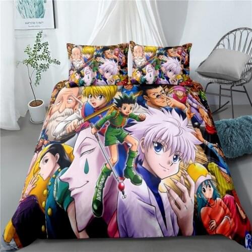 3D Digital Printed Japan Anime Hunter Bedding Set Colorful Home Textile Duvet Covers Pillowcases Bedclothes for Boy Kid Gifts