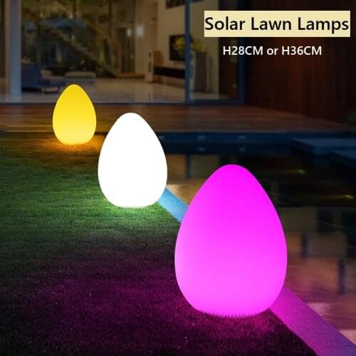 Solar Powered Lamp LED For Outdoor Garden Artistic Noctivagation Decoration Ege Shape Lights Remote Control Floor Lamps of Lawn