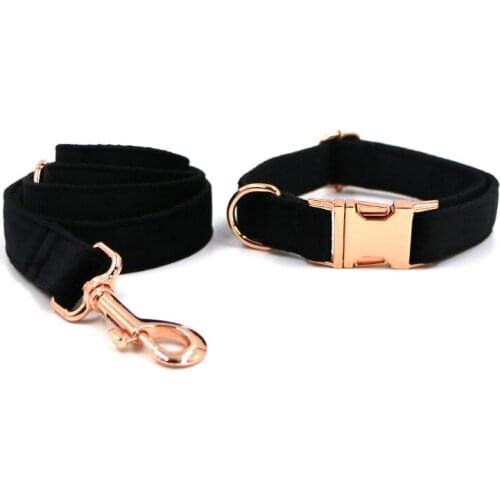 Pet Fashion Collar Leash Set, Rose Gold Dog Collar, Dog Walking Leash, Warm Autumn Winter Pet Leash, Large Sizes, Good Quality