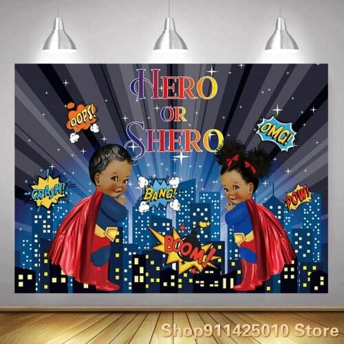 Cartoon Boy Girl Gender Reveals Background Baby Birthday Party Decoration Photography Studio Photo Child Room Ornament Backdrop