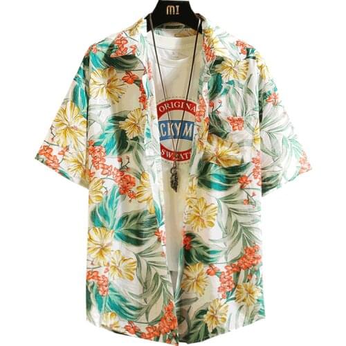Plus Size 5XL Mens Short Sleeve T-shirt Beach Floral Tops Casual Style K13