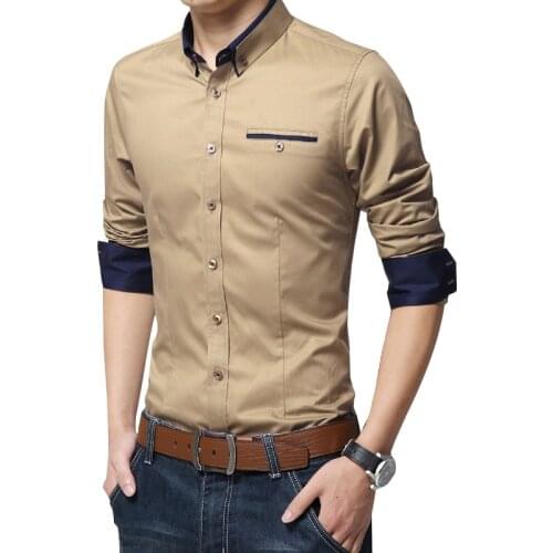 Legible Casual Social Formal shirt Men long Sleeve Shirt Business Slim Office Shirt male Cotton Mens Dress Shirts white 4XL 5XL