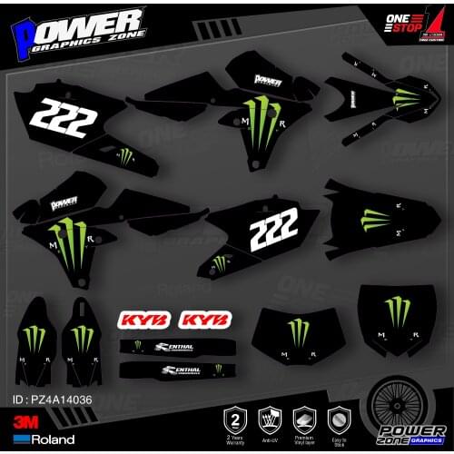PowerZone Custom Team Graphics Backgrounds Decals 3M Stickers Kit For YAMAHA 14-18 YZ250F 15-18 YZ250FX WRF250 14-17 YZ450F 036