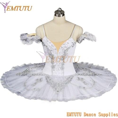 Adult women professional tutu silver white pancake performance tutus adult ballet stage costumes Grand Pas Classique tutu dress