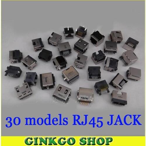 30Models, 90pcs RJ45 Network PCB Jack female sockect for Samsung/Lenovo/Sony/Acer/ASUS/Toshiba laptop LAN Network Jack Connector