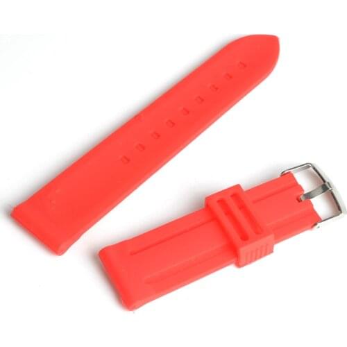 5pcs/lot Men Women 22mm Red Silicone Watch Band Strap Bracelet Fashion Watchband SB0522