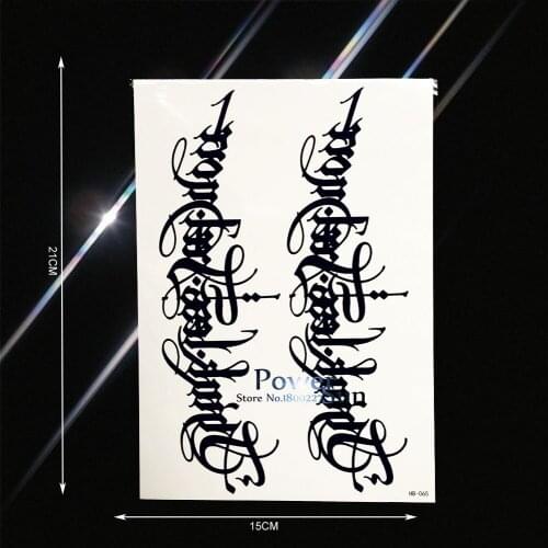 Sexy English Words Letters Tattoo For Men Women Arm Back Fake Tatoo Decals Waterproof Body Art Temporary Tattoo Stickers PHB-065