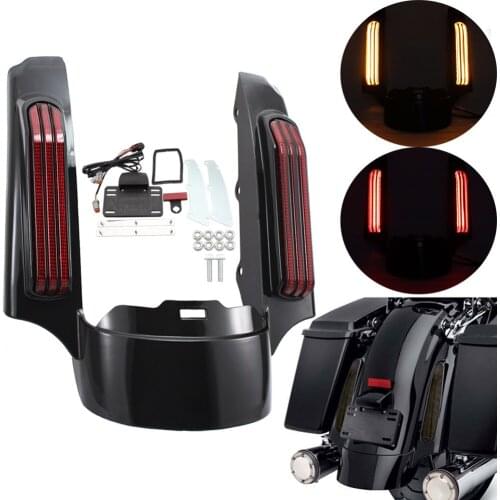 Red Lens LED Taillight Rear Fender Extension Fascia For Harley Touring Glide Series Ultra Limited Classic Road King FLHTK Motos